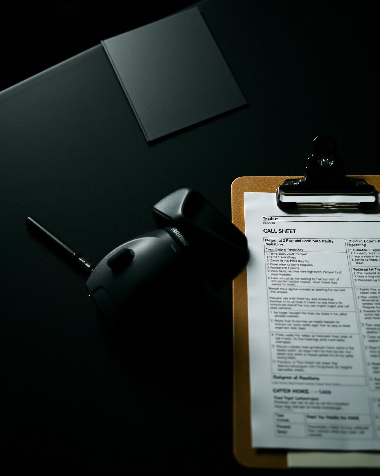 Production Services — Call sheet